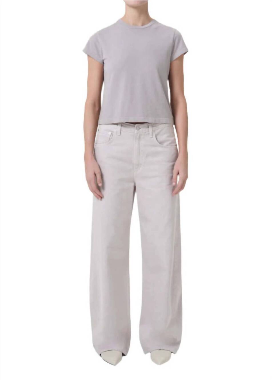 NEW AGOLDE low curve wide leg jeans in soft focus
